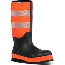 Mens Steel Toe Rubber Work Boots, Waterproof Neoprene Safety Boots with Puncture Proof Midsole - Oil & Chemical Resistant, Reflective High-Vis for Construction, Concrete, Roadwork