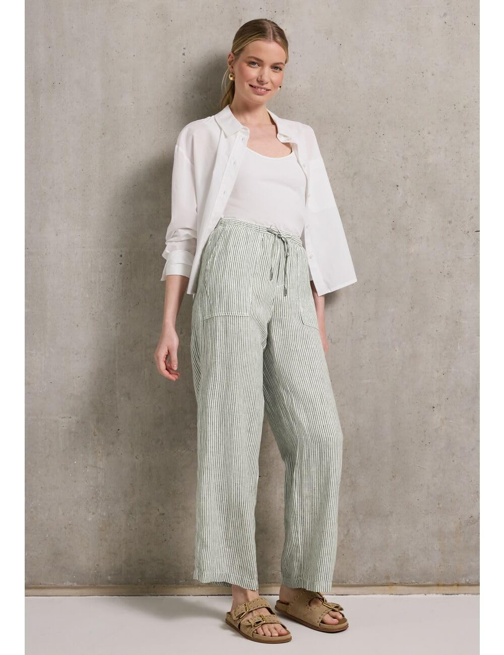 Street One Studio Damen Straight Leg Leinenhose