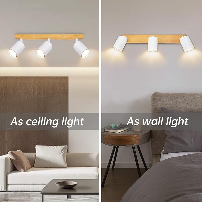 Ketom I Plafondlamp I plafondspots met 3 lichts I spotjes I GU10 fitting I spots draaibar I kantelbaar I opbouwspots I plafoniere I plafondlampen I plafonniere photo 2