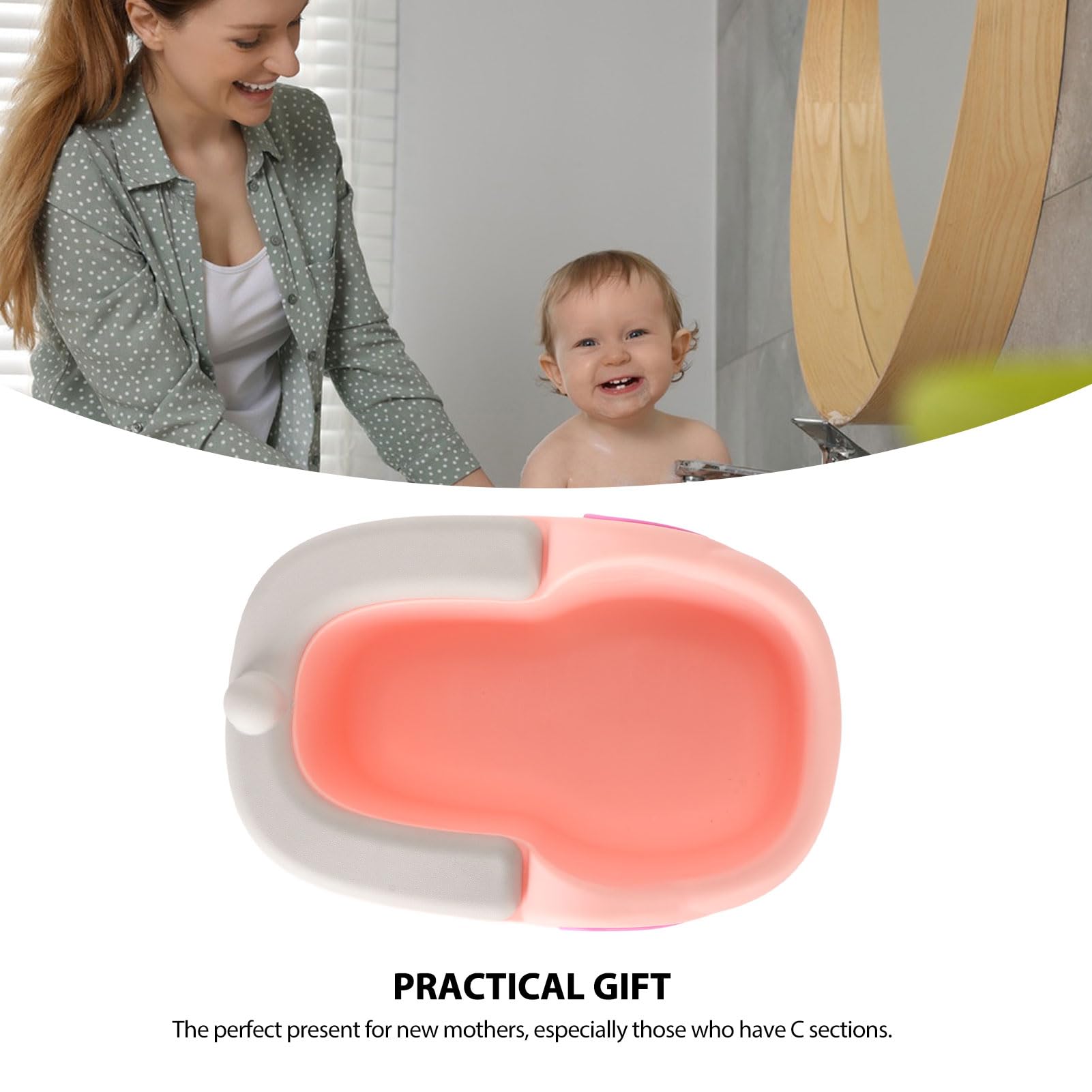 Baby-Po-Waschbecken, 10,6 X 16,3 X 7,3 Zoll, Kleinkind-Po-Waschbecken, Ergonomischer PP-PU-Waschsitz, Tragbares, Leichtes Waschbecken für Neugeborene, Kleinkinder,