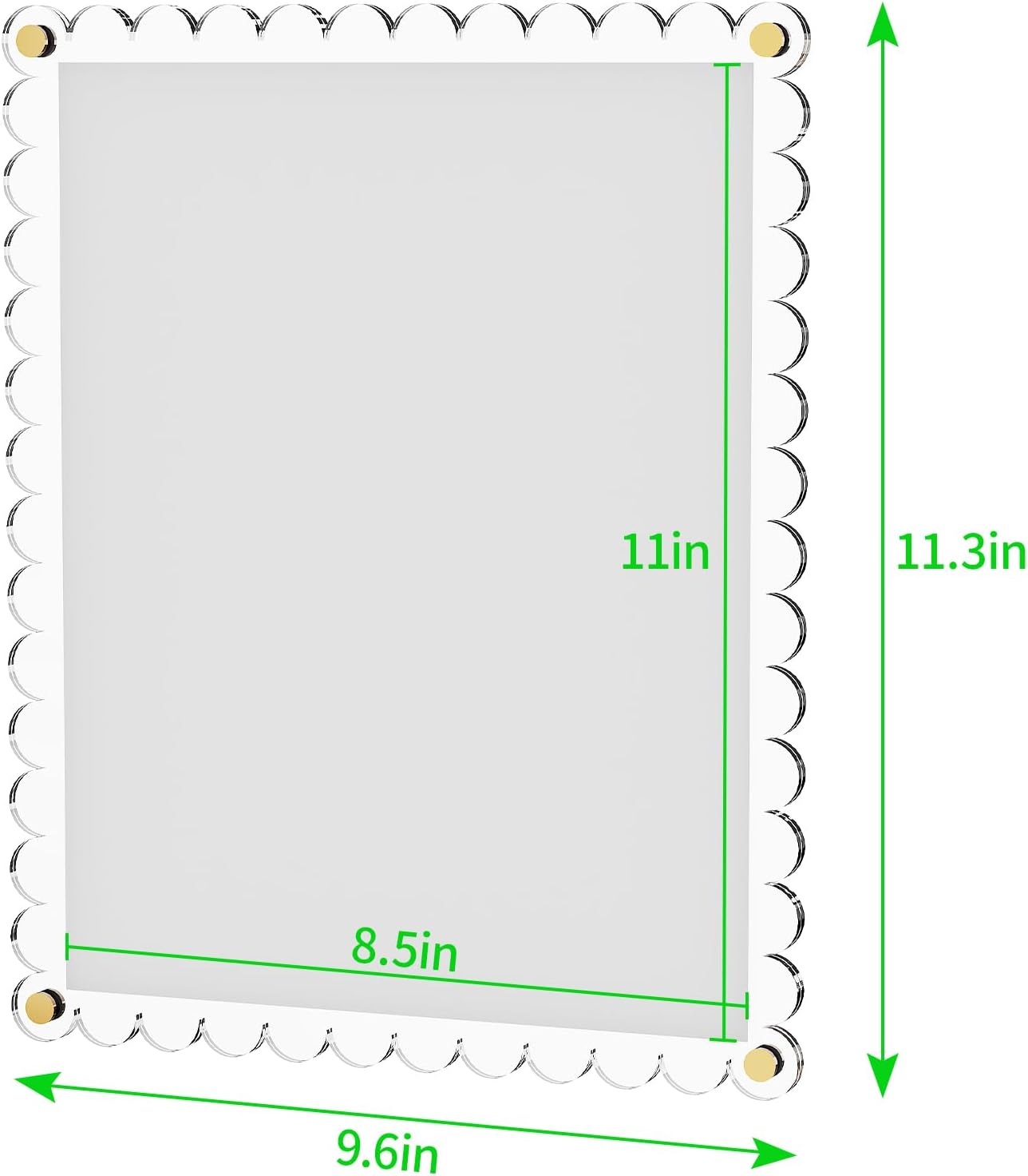 Certificate Frame, 8.5x11 Wall Mount Picture Diploma Document Degree Frame, No Drill Clear Acrylic Photo Frame with Adhesive Tape and Golden Screws for Certificate, Pressed Flowers, Money, Diploma, 3Pcs