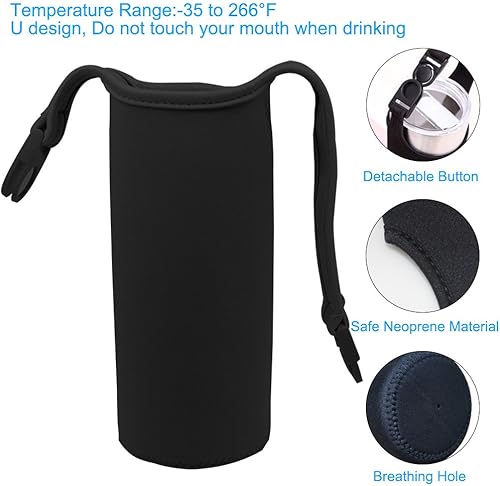 Miniatura 2 de DanziX - Paquete de 2 bolsas de soporte para vasos para todas las tazas de café aisladas de acero inoxidable de 30 onzas, funda de neopreno con asa