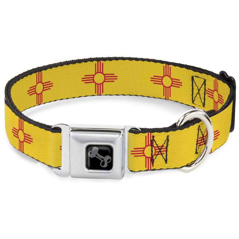 Collier chien drapeau Nouveau-Mexique boucle metal 50-78cm