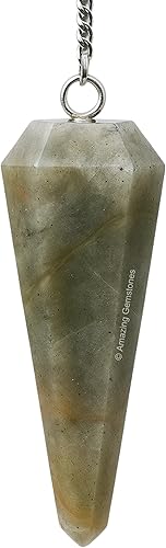 Vista 56 de Péndulo de cristal para adivinación - Cristales de radiestesia certificados y piedras curativas para el equilibrio del chakra y meditación - Mejora