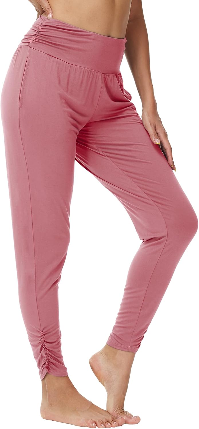 WiWi Women's Yoga Pants Viscose Bamboo Cooling High Waist Joggers Sweatpants Super Soft Lounge Bottoms with Pockets S-XXL