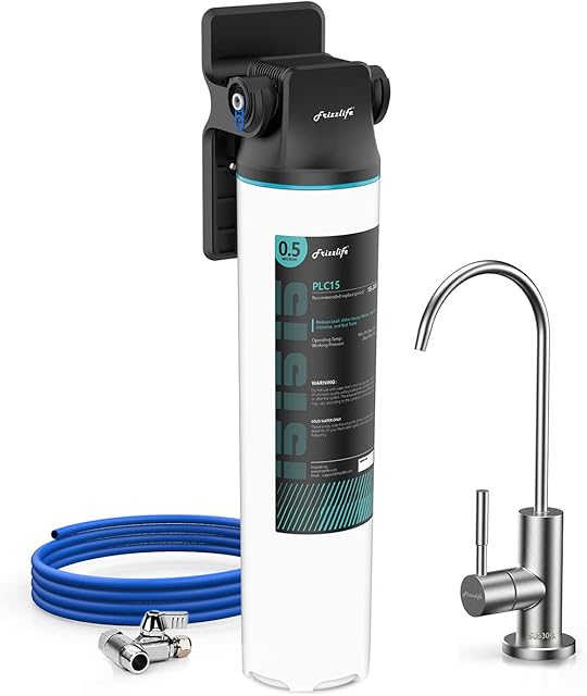 Frizzlife SW15F Under Sink Water Filter System with Brushed Nickel Faucet, NSF/ANSI 53&42 Certified, Reduces 99.99% Lead, Chlorine, Bad Taste & Odor, 16K Gallons High Capacity, 0.5 Micron, USA Tech