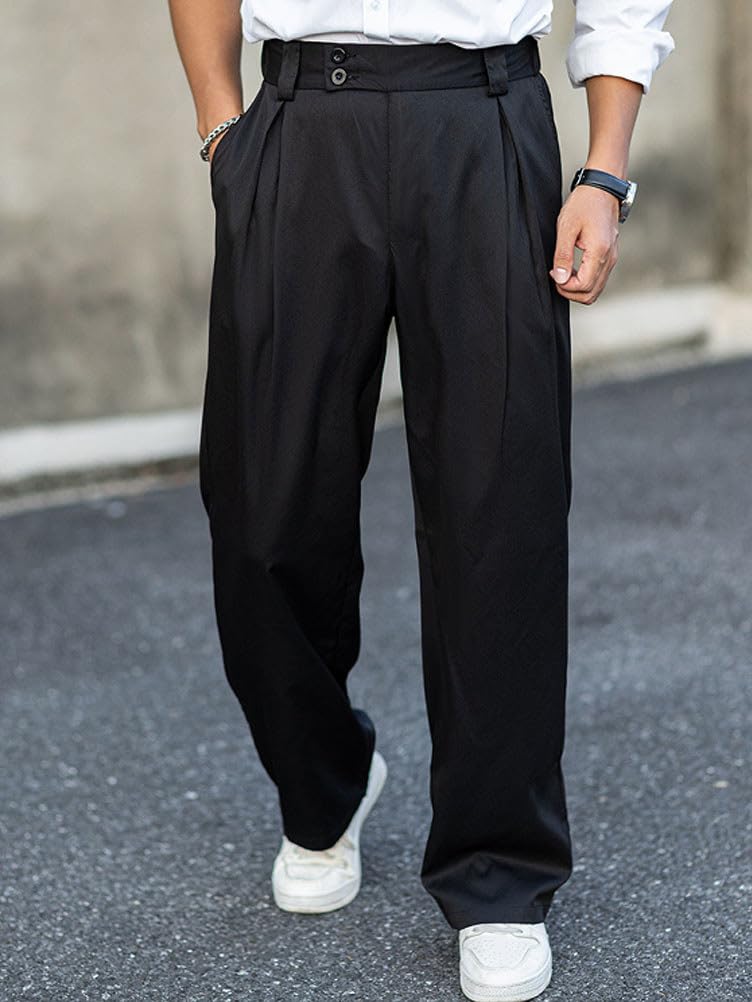 Pantalones Chino Hombre Casuales Primavera Verano Anchos Elásticos Largo Trabajo