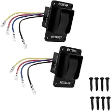 2pcs RV Power Stabilizer Switch 387874,Replacement for Lippert Trailer Components 12V Extend Retract for RV Stabilizer Jacks IP66 Black with Harness