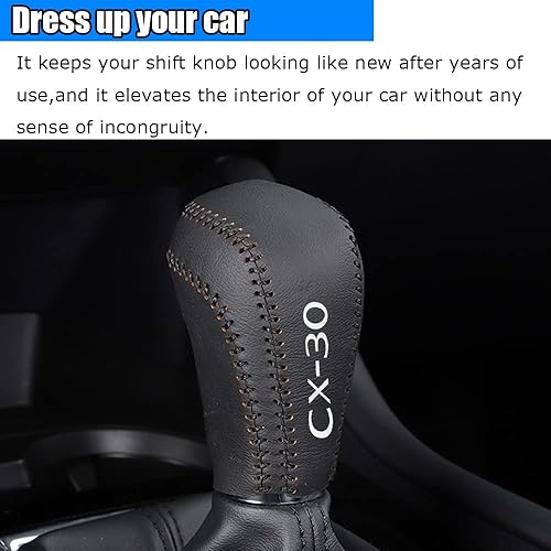 Miniatura 7 de Kakash Accesorios interiores personalizados para Mazda CX-30 2020 2021 2022, cubierta de cuero para palanca de cambios automática, funda de cuero