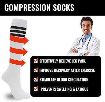 fenglaoda Compression Socks for Women Men 3 Pairs Graduated Compression Support Circulation Socks for Nurses