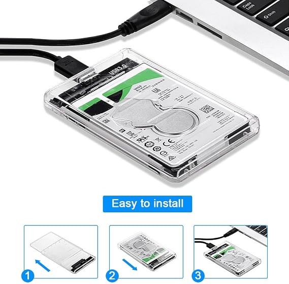 USB 3.0 Harici SSD Harddisk Şeffaf Taşınabilir HDD Kutusu Sata