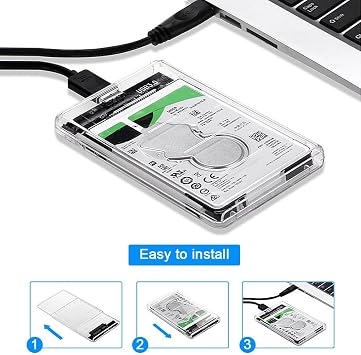 USB 3.0 Harici SSD Harddisk Şeffaf Taşınabilir HDD Kutusu Sata