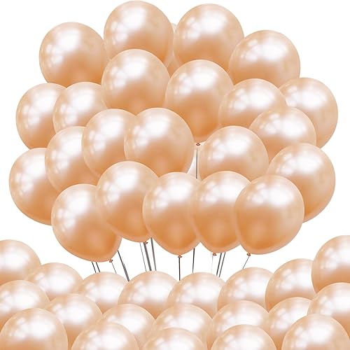 100 globos de látex de 5 pulgadas, color melocotón perla, ideales para niños, cumpleaños de adultos, bodas, recepciones, baby showers, peleas de