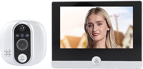 Generic Timbre inteligente de video, timbres visuales inteligentes 1080P con pantalla de 4.3 pulgadas, audio de 2 vías, detección de movimiento PIR,