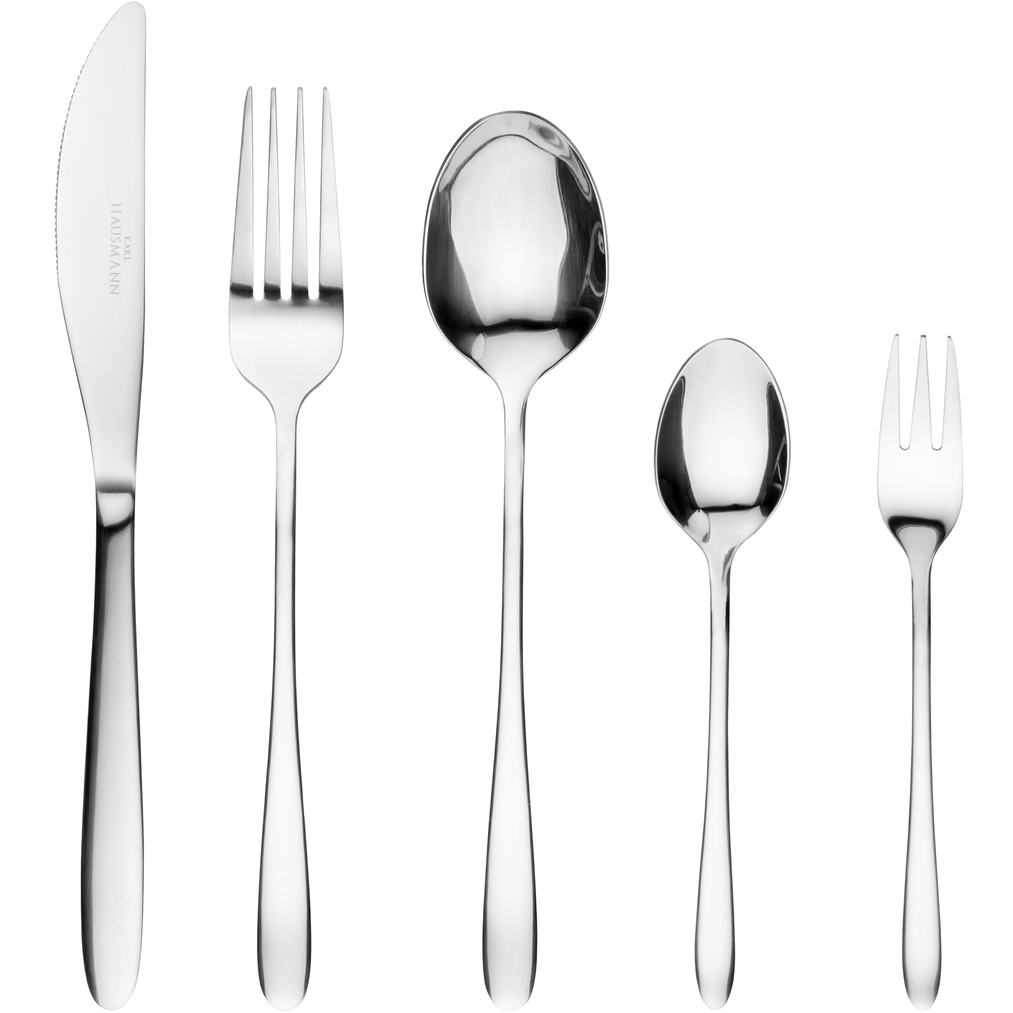 KARL HAUSMANN Set Posate 12 Persone, 72 Pezzi in Acciaio Inox 18/0 - Servizio Posate con Coltelli Forchette Cucchiai + Posate da Servizio, Scatola Regalo, Finitura Lucida, Lavabili in Lavastoviglie