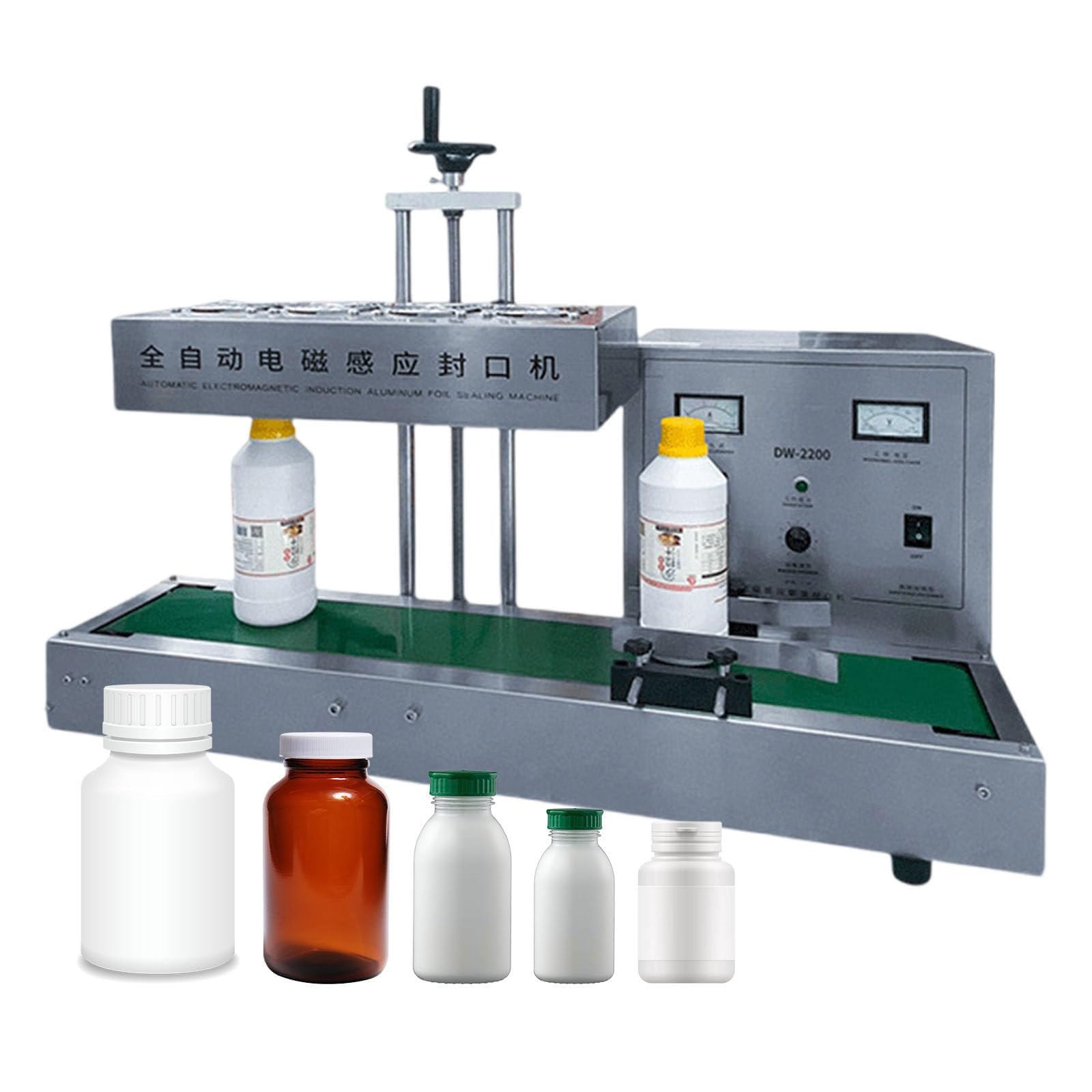 YNIYUJKL Automatic Aluminum Foil Sealing Machine - 2200W Continuous Electromagnetic Induction Sealer For Plastic Containers And Bottles,15-85mm