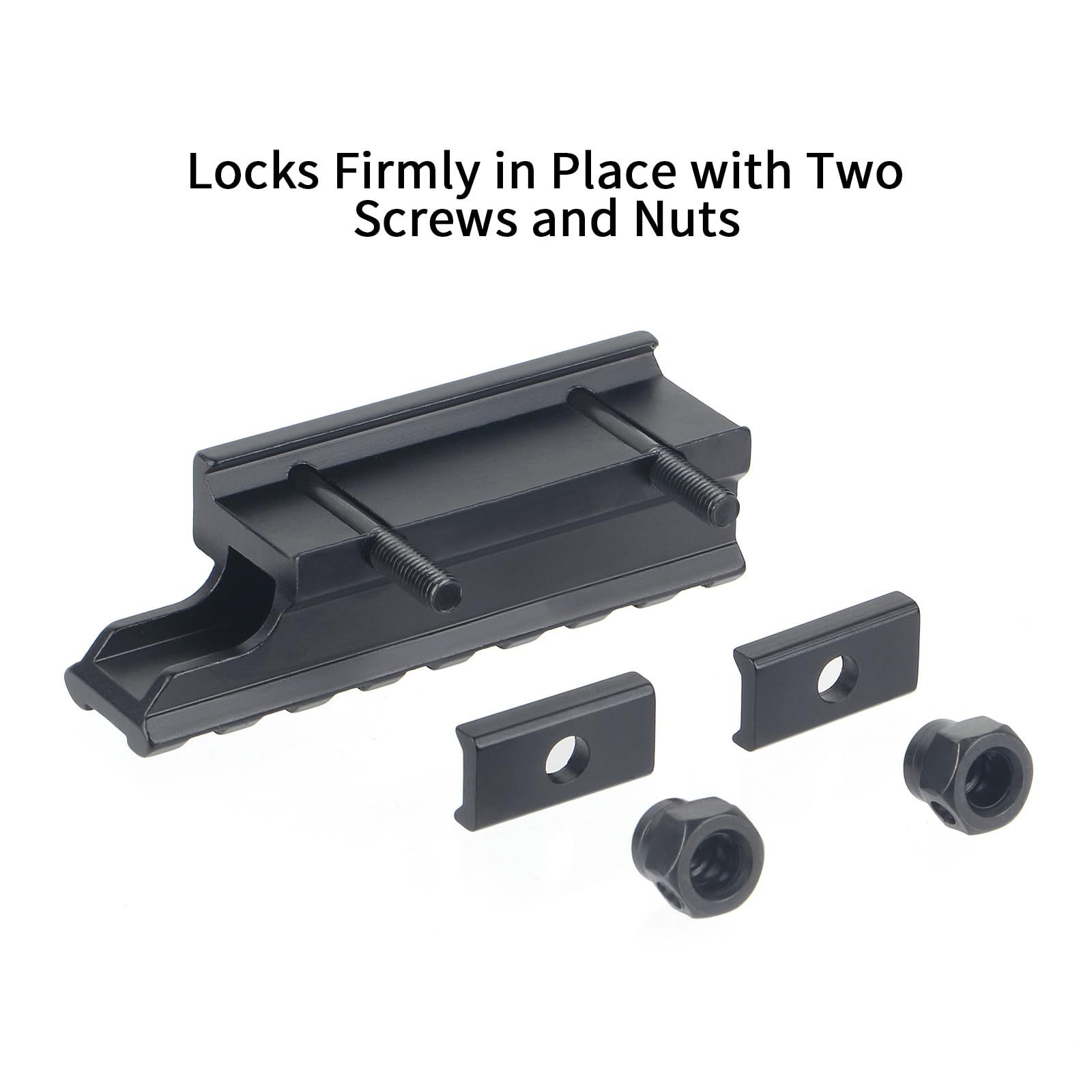 Picatinny Rail 8 Slot alzate in Lega di Alluminio in Lega di Alluminio tattico Rail per Fucili Firmly in Posizione con 2 Viti M4 e Dadi