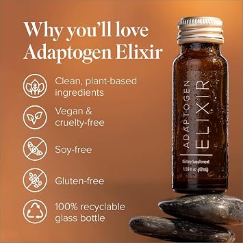 Isagenix Adaptogen Elixir, Focus & Sleep Support, 1.59 oz, 10 Bottles