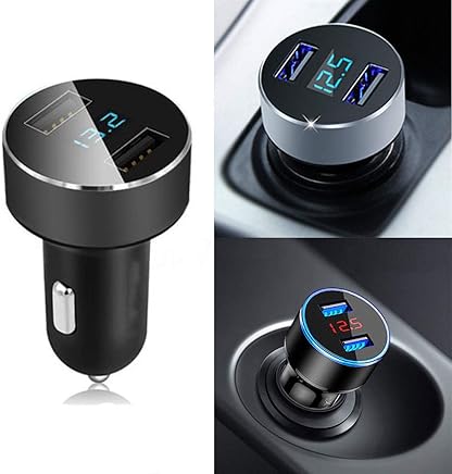 Cargador de Coche USB Dual de 3,1 A con 2 Puertos de Carga y Pantalla LCD de 12 a 24 V para Encendedor de Coche Cargador de Coche USB Dual de 3,1 A con 2 Puertos de Carga y Pantalla LCD de 12 a 24 V para Encendedor de Coche