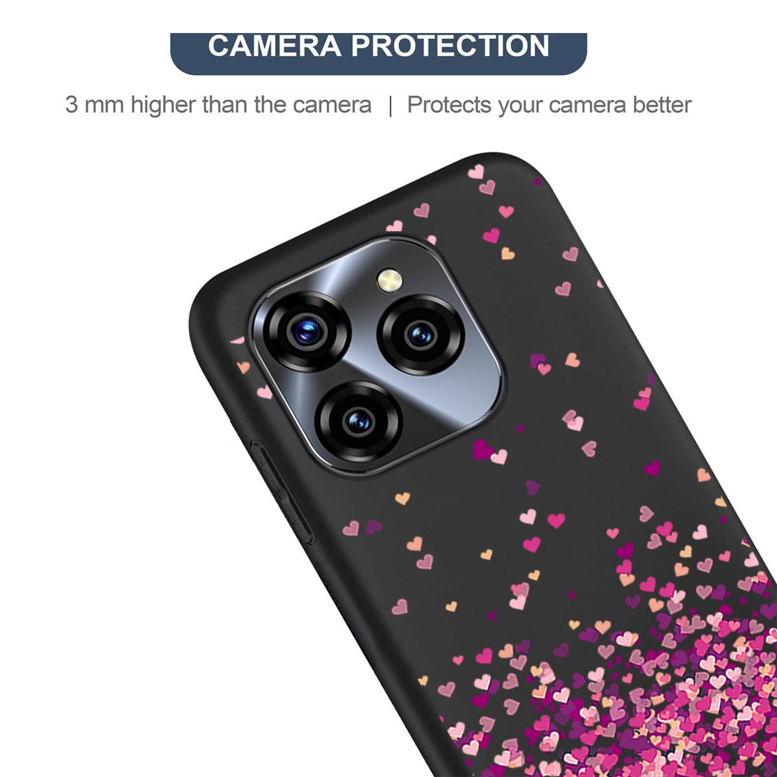 Handyhülle Für Oukitel C50 – Mit Displayschutzfolie, Schwarz, TPU Silikon, Kratzfest