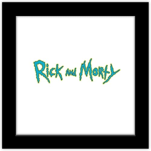 Trends International Gallery Pops Cartoon Network Rick and Morty - Póster de pared con logotipo a todo color, 12 x 12 pulgadas, versión enmarcada en