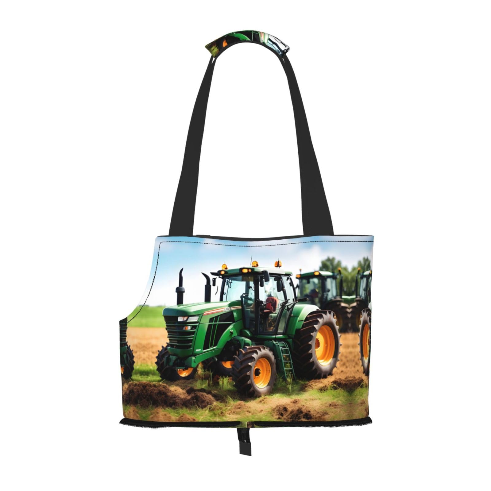 Sac de transport pour petits chiens motif tracteur agricole avec fenêtres en maille aérée
