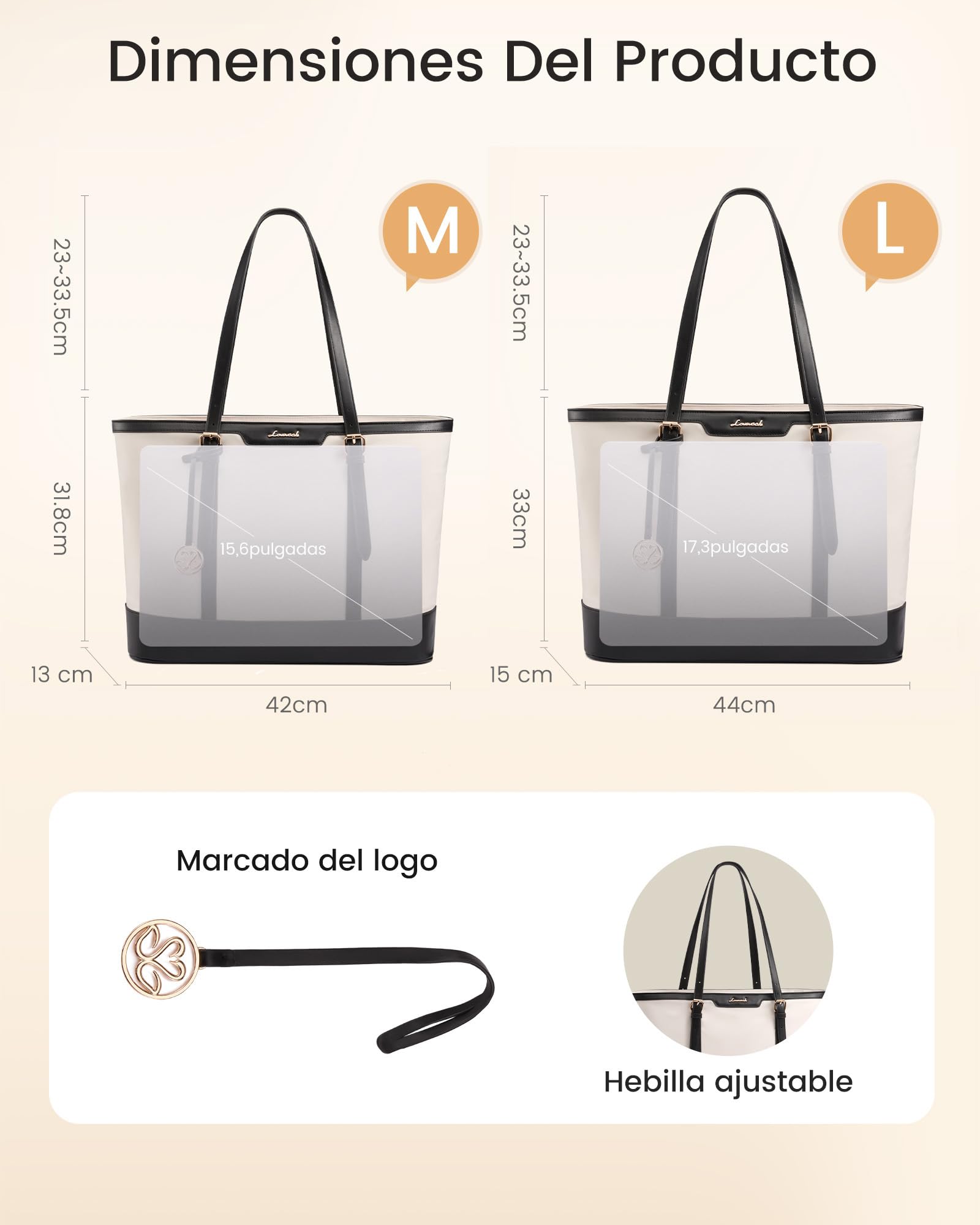 LOVEVOOK Bolso Mujer, Grande Shopper Bolsos para 15,6pulg Ordenador Portátil, Handbags for Women Uni Oficina Trabajo Universidad Profesora Tote Bag Portadocumentos Bolsa de Hombro
