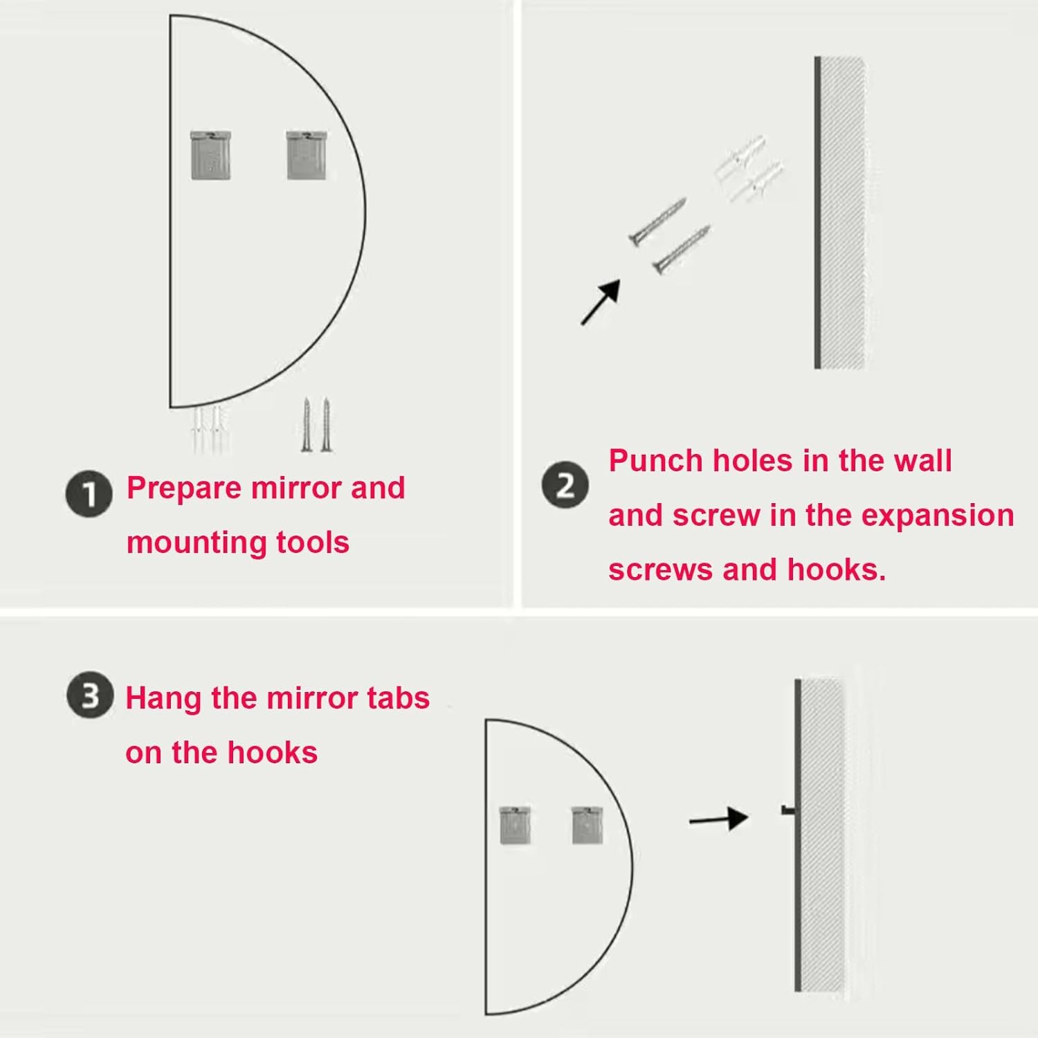 半円形の照明付きミラー、化粧台用LEDバスルームミラー、壁掛けミラー、ライト付きフレームレスバスルームミラー、調光可能なメモリ機能、
