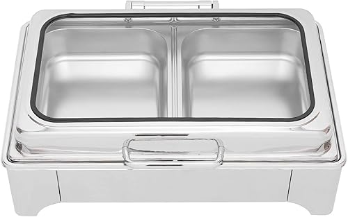 Miniatura 5 de Electric Roll Top Chef Chafing Dish, Adjustable Temp Stainless Steel Buffet Warmers, Commercial Food Warmer with Lid Chafers for Catering Parties