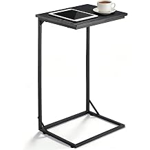 C Shaped End Table for Couch, Small Side Table for Living Room & Bedroom
