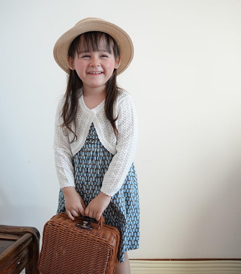 Girls Kids Bolero Cardigan Sweater Long Sleeve Button Knit Shrug Cropped Cover Up Top Cardigan Shrug - Image 4