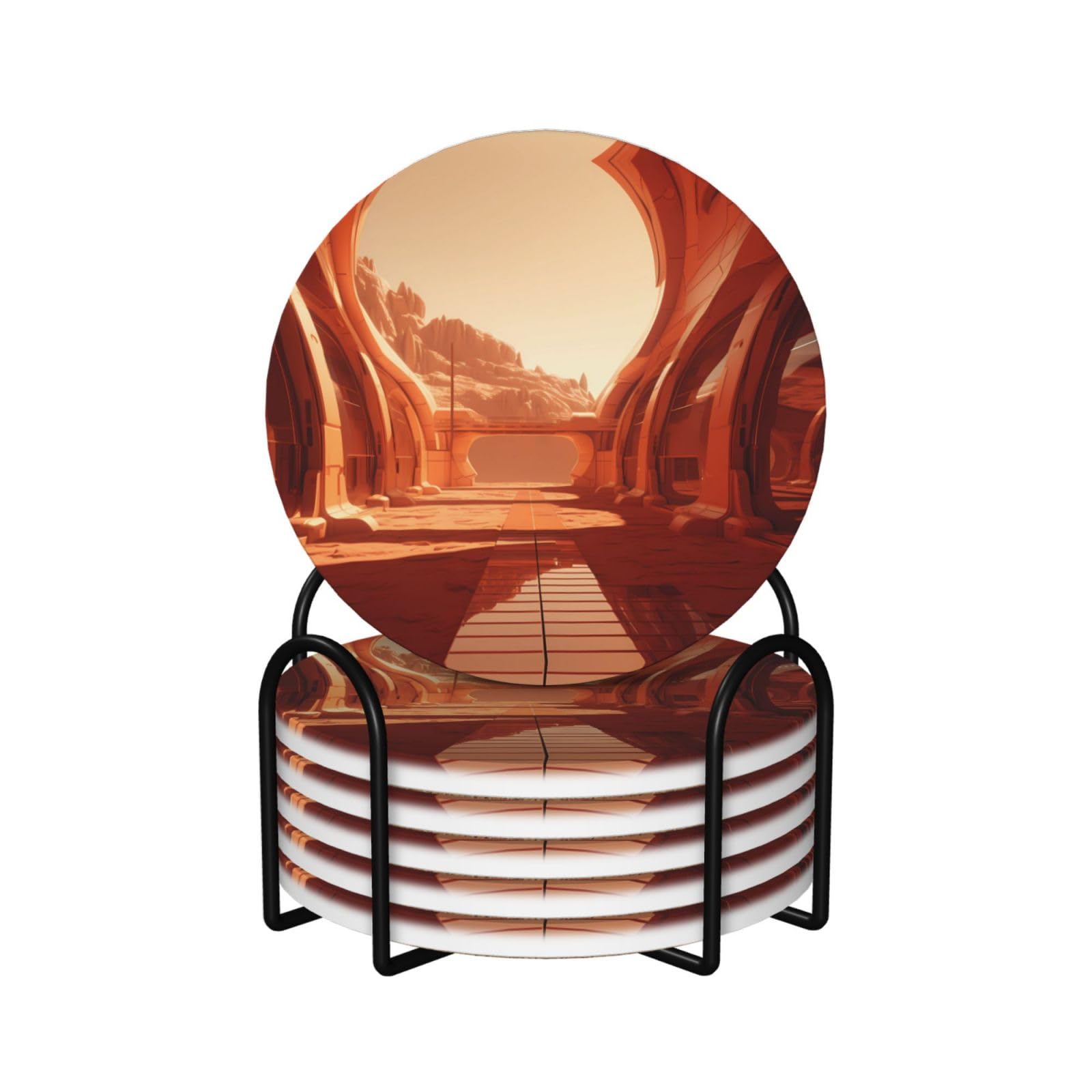 Dessous de verre ronds céramique style moderne : le cadeau idéal pour décoration de table