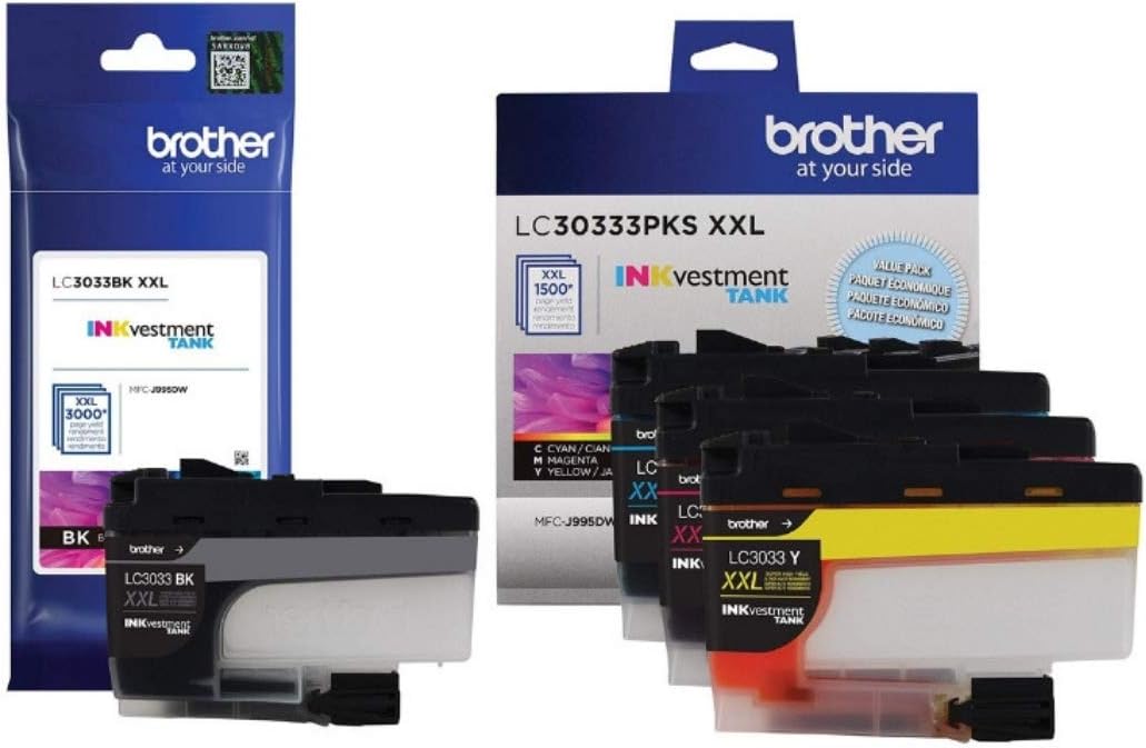 Brother LC3033 BK/C/M/Y Super High Yield Ink-4 Pack (Includes (1) LC3033BK, (1) LC3033C, (1) LC3033M, (1) LC3033Y)