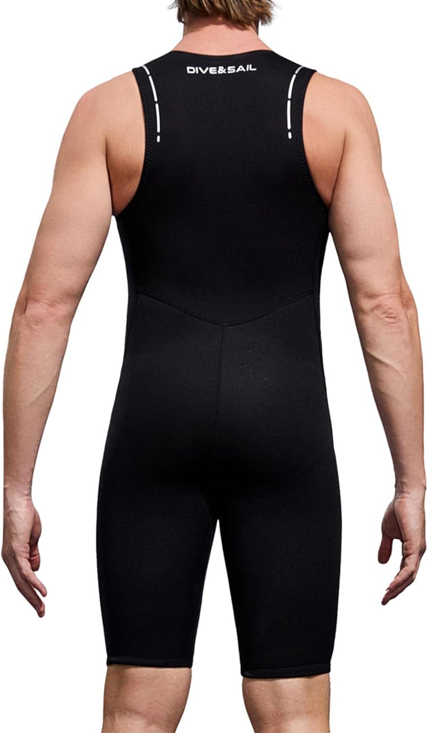 Men 2mm Neoprene Diving Wetsuit Sleeveless Surfing Swim Jumpsuit Front Zipper Stretchy Swimsuit