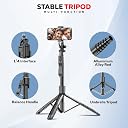 Kratos K6 Upgraded 61 Inch Long Selfie Stick, Balance Handle for Anti Shake Shooting, 6 Section Telescopic design fr Wide-Angle Photography, Selfie Stick with Tripod stand for Gopro,Camera & Ringlight gallery image