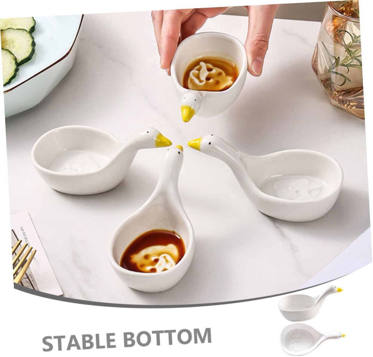 IMIKEYA White Ceramic Dipping Sauce Dish for Appetizers and Soy