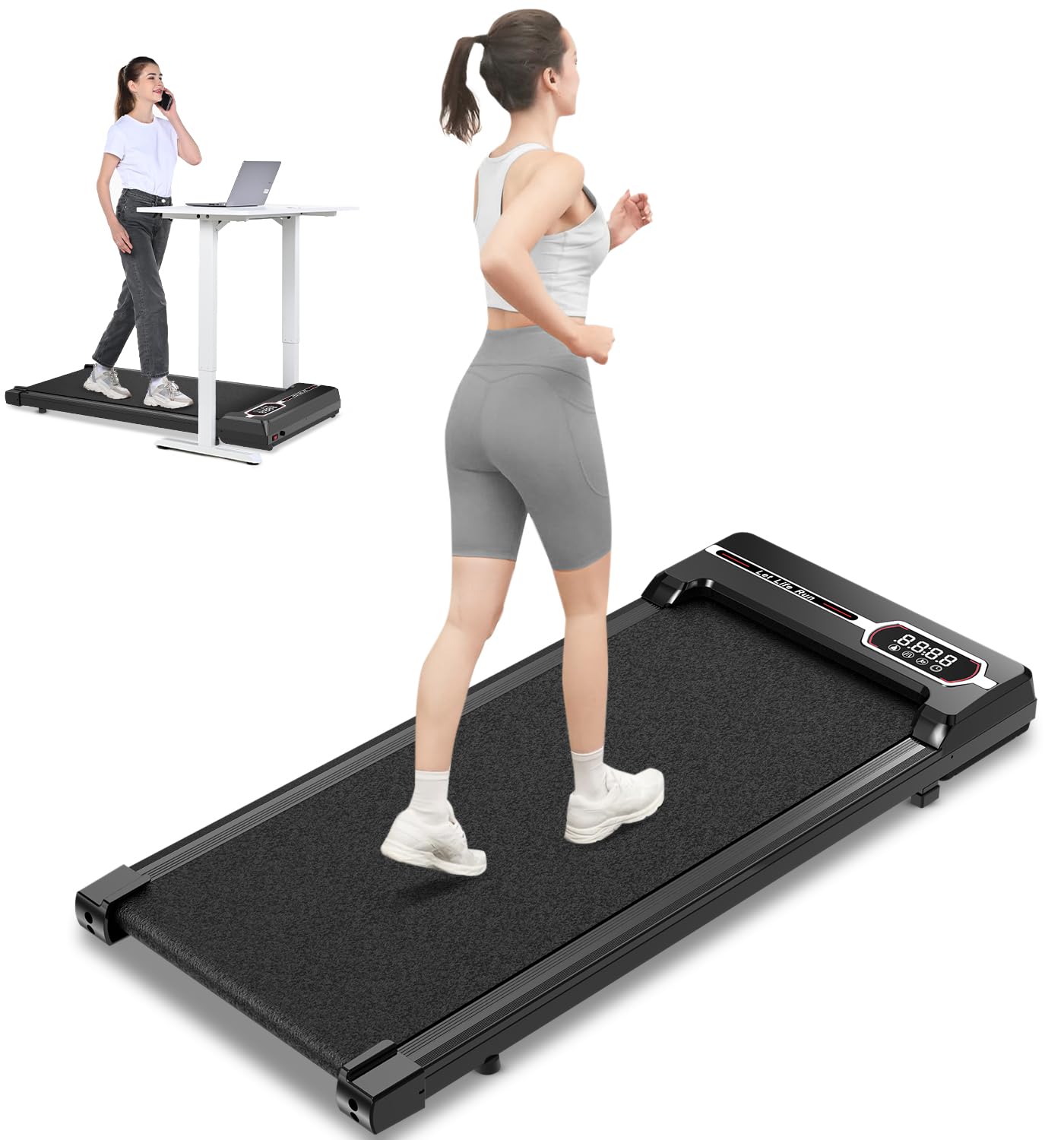 Dskeuzeew Walking Pad Laufpad Laufband Klein Elektrisch für Zuhause Büro