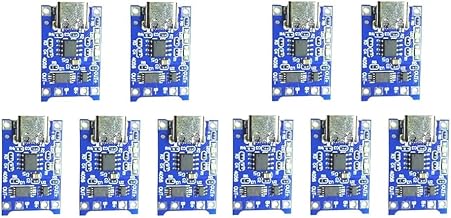 TP4056 C-TYPE Lithium Battery Charging Converter with Overcharge Discharge Over-Current Protection Charging Board (5V,18650) (Pack of 10)