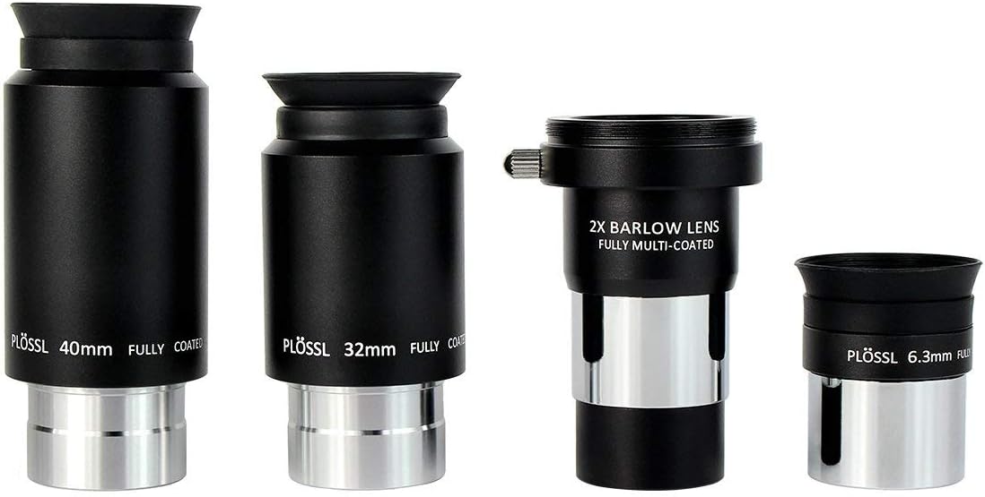 SVBONYTelescope Eyepiece Set with 2x Barlow Lens 4 Element Plossl Design (6.3,32,40mm)