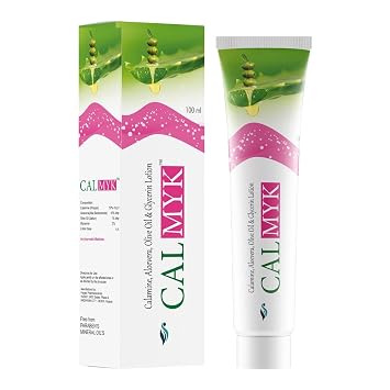 SKINSKA NATURALS CALMYK Face Cream with Calamine, Aloe Vera, Olive & Glycerin Gentle Daily Moisturizer for Comforted Skin & Smooth Texture, Suitable for Men & Women 100ml 3.4 oz