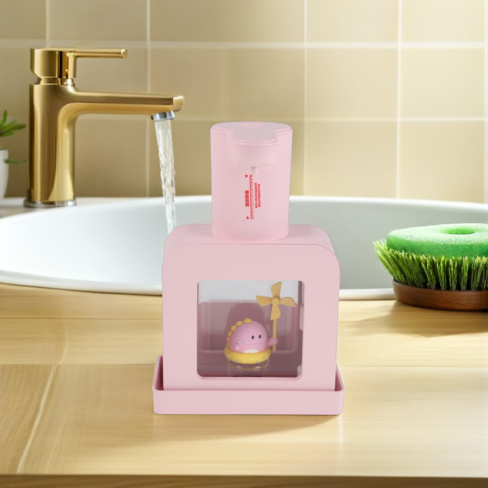 Mobestech pompa dozująca mydło dozownik mydła łazienkowego pompka dozująca Dyspensator mydła napełniającego kuchennego do rąk ABS Pink