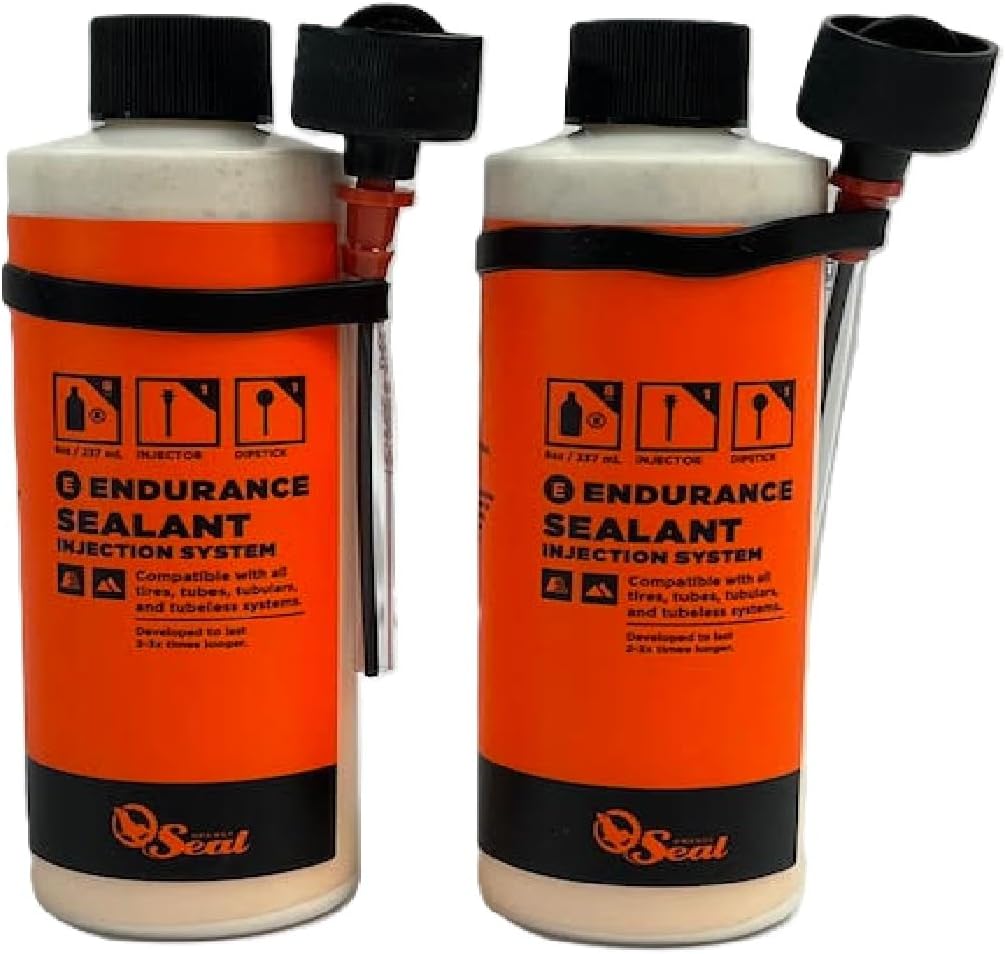 Orange Seal - Endurance Formula Tubeless Bike Tire Sealant with Injector 8oz w/Injector (2-Pack)