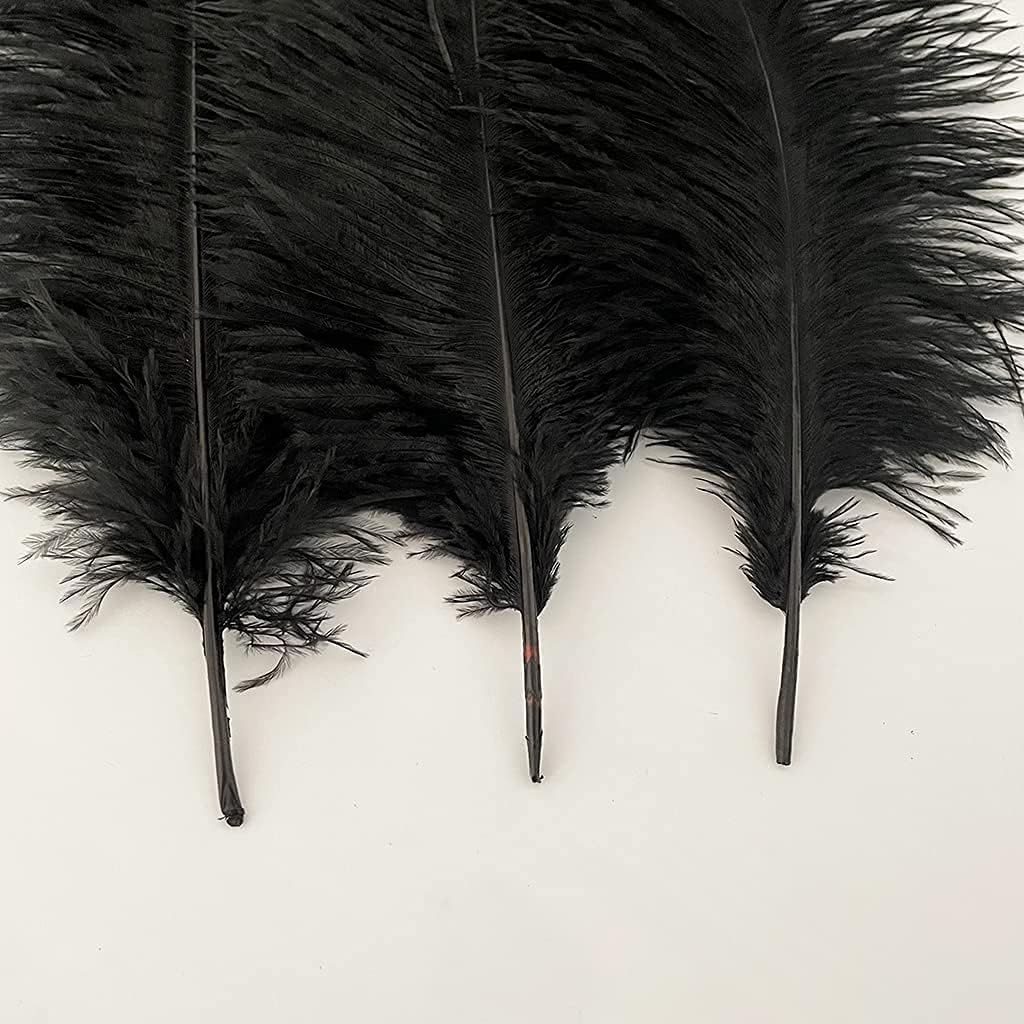 Black 10pcs 16-18inch Ostrich Feathers for Wedding Centerpieces Christmas Plume Home Decorations Party