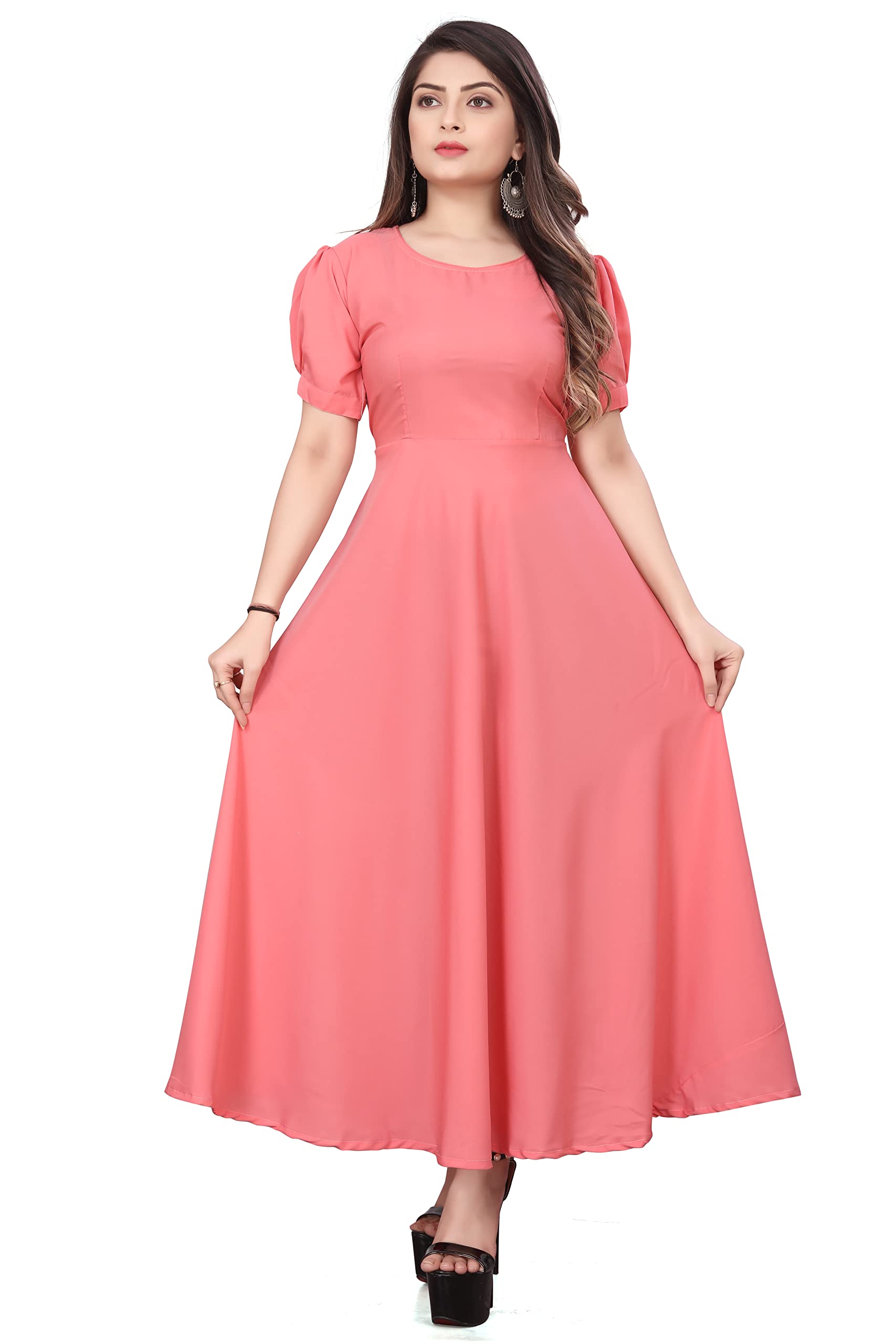 qena New A-LINE Pink Maxi Dress for Women-picture-17