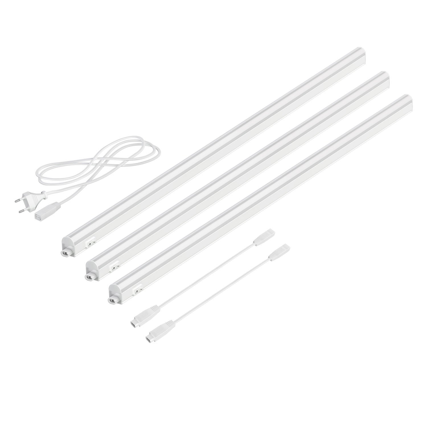 Parlat Luminarias LED bajo el armario Rigel, cada una de 87,3 cm, cable de 40 cm, cada una de 1002 lm, blanco cálido, juego de 3