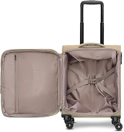 Stratic taska koffers & trolleys | Grote koffer van lichtgewicht polyester met stretch plooi, 4 wielen, een cross-body riem, afsluitbaar handvat en cijferslot | 42 cm x 26 cm x 65 cm | 3,3 kg