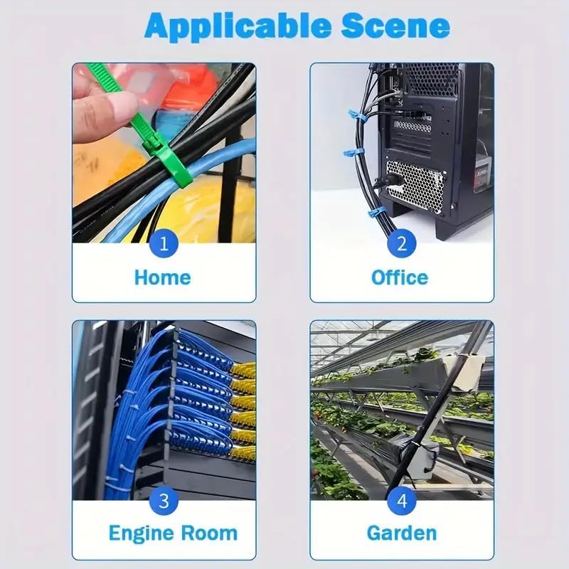 50pcs Reusable nylon cable ties - suitable for cable management and organization in homes, gardens, and offices, Black