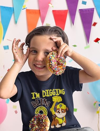 Miniatura 2 de Rubble Paw Patrol - Camiseta de 3er cumpleaños Regalo divertido para niños de 3 años Camiseta de fiesta temática de excavación para niños pequeños