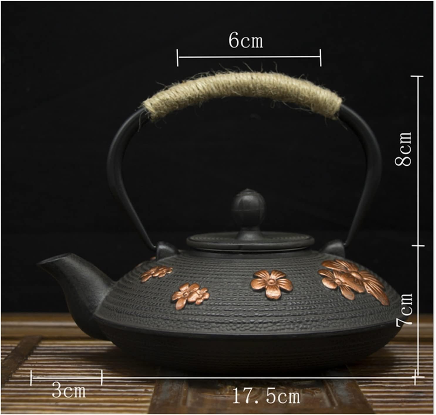 Iron Kettle Japanese Black Cast Iron Tea Teapot Kettle Trivet Strainer Gift Teapots (1)