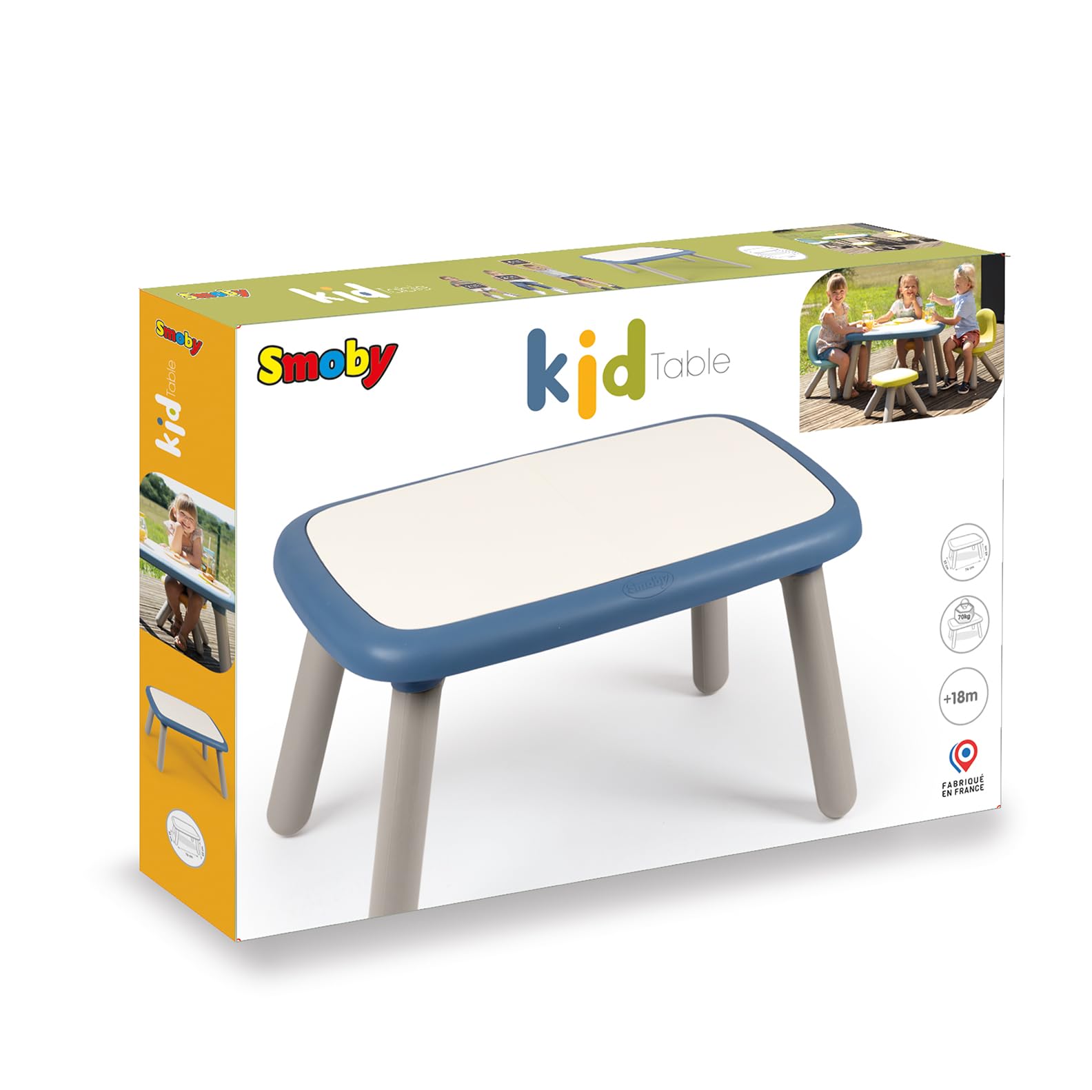 Smoby - Tavolo per bambini - Blu - Esterno Interno - Trattamento anti-UV - Prodotto in Francia